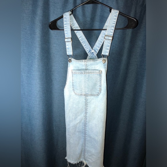 Target Wild Fable Womens Overalls Cut Off Dress Skirt Size XSmall Denim - Picture 3 of 17